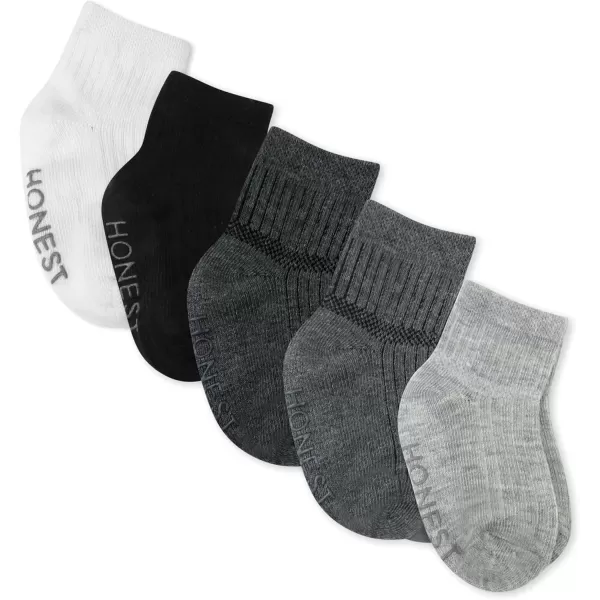 imageHonestBaby Baby Multipack Cozy Socks Sustainably Made for Infant Newborn Baby Toddler Kids Boys Girls Unisex5pack Gray Ombre
