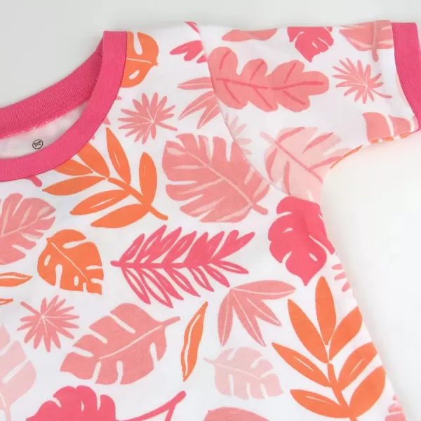 imageHonestBaby Baby and Toddler Girls 100 Organic Cotton Pajamas Sleepwear Multipack LegacyJungle Leaves Pink