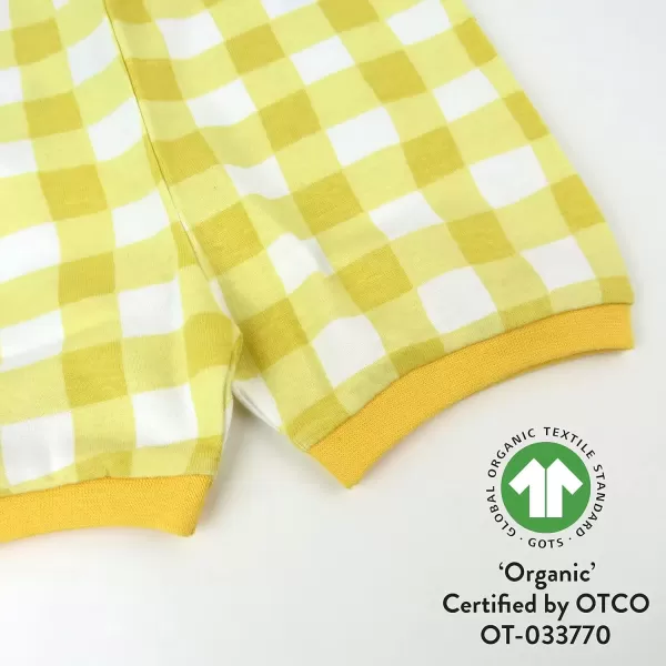 imageHonestBaby Baby and Toddler Girls 100 Organic Cotton Pajamas Sleepwear Multipack LegacyYellow Painted Buffalo Check
