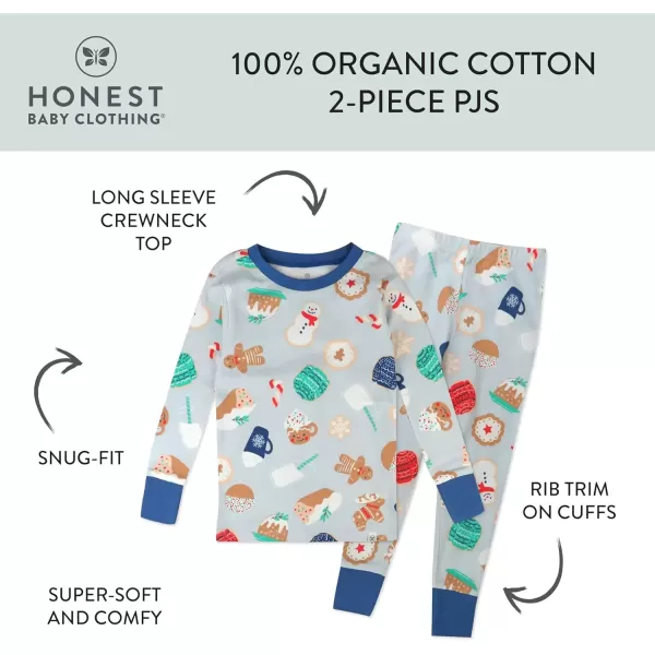 imageHonestBaby Multipack 2 4Piece Pajamas Sleepwear Holiday 100 Organic Cotton Infant Baby and Toddler Boys Girls Unisex Everything Nice