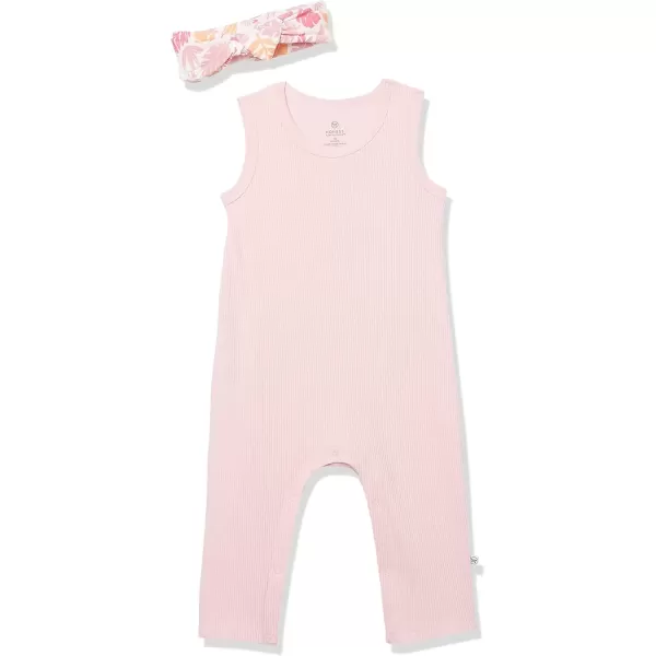 imageHonestBaby Baby Romper Coverall Sets OnePiece Jumpsuit Organic Cotton for Infant Baby Boys Girls ampamp Unisex LEGACYJungle Leaves Pink