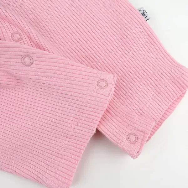 imageHonestBaby Baby Romper Coverall Sets OnePiece Jumpsuit Organic Cotton for Infant Baby Boys Girls ampamp Unisex LEGACYJungle Leaves Pink