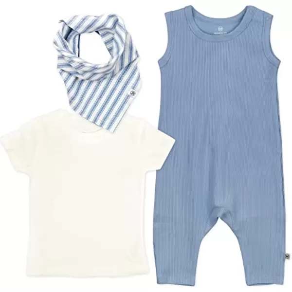 imageHonestBaby Baby Romper Coverall Sets OnePiece Jumpsuit Organic Cotton for Infant Baby Boys Girls ampamp Unisex LEGACYKentucky Blue