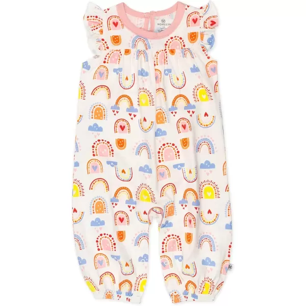 imageHonestBaby Baby Romper Coverall Sets OnePiece Jumpsuit Organic Cotton for Infant Baby Boys Girls ampamp Unisex LEGACYRainbow Toss