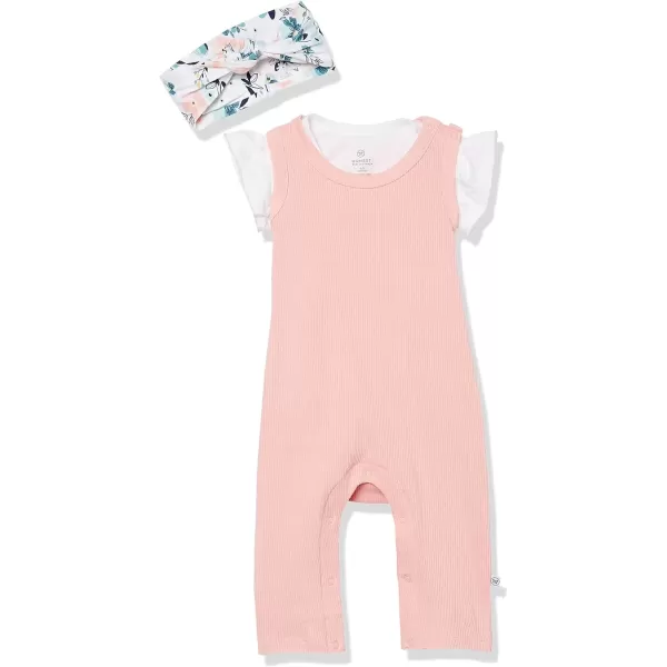 imageHonestBaby Baby Romper Coverall Sets OnePiece Jumpsuit Organic Cotton for Infant Baby Boys Girls ampamp Unisex LEGACYTropical Peach