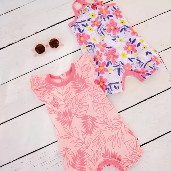 imageHonestBaby Unisexbaby Multipack Short Romper Sets and Dresses 100 Organic Cotton for Infant Baby Toddler Boys Girls Unisex Last Chance