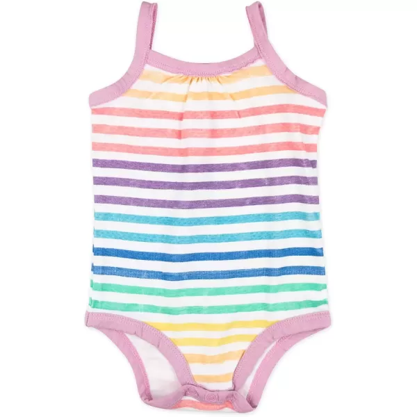 imageHonestBaby Baby OnePiece 100 Organic Cotton Sleeveless and Cami Bodysuits Multipack LegacyRose Blossom