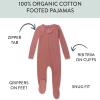 imageHonestBaby Unisex Kids NonSlip Footed Pajamas OnePiece Sleeper Jumpsuit ZipFront PJs 100 Organic Cotton for Baby Boys Ash Rose