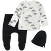 imageHonestBaby Baby 3Piece Organic Cotton Kimono Top Footed Pant ampamp HeadbandBeanie Set LegacyRainbow Geo White