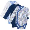 imageHonestBaby Baby Long Sleeve SideSnap Organic Cotton Kimono Bodysuits 3 Pack  LegacyFall Floral Purple