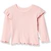 imageHonestBaby BabyGirls Organic Cotton Rib Ruffle Long Sleeve Tshirt Last Chance