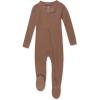 imageHonestBaby Unisex Kids NonSlip Footed Pajamas OnePiece Sleeper Jumpsuit ZipFront PJs 100 Organic Cotton for Baby Boys Brown