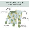 imageHonestBaby 2Piece Pajamas Sleepwear PJs 100 Organic Cotton for Baby Toddler Kids Boy Dino Delight