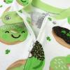 imageHonestBaby Baby Girls Celebration NonSlip Footed Pajamas OnePiece Sleeper ZipFront Pjs 100 Organic CottonShamrock Sprinkles