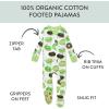 imageHonestBaby Baby Girls Celebration NonSlip Footed Pajamas OnePiece Sleeper ZipFront Pjs 100 Organic CottonShamrock Sprinkles