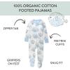 imageHonestBaby NonSlip Footed Pajamas OnePiece Sleeper ZipFront Pjs 100 Organic Cotton for Baby BoysBlow Fish