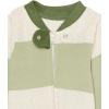 imageHonestBaby NonSlip Footed Pajamas OnePiece Sleeper ZipFront Pjs 100 Organic Cotton for Baby BoysBold Stripe Moss