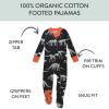 imageHonestBaby NonSlip Footed Pajamas OnePiece Sleeper ZipFront Pjs 100 Organic Cotton for Baby BoysDino Ween