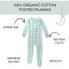 imageHonestBaby NonSlip Footed Pajamas OnePiece Sleeper ZipFront Pjs 100 Organic Cotton for Baby BoysGreen Check