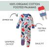imageHonestBaby NonSlip Footed Pajamas OnePiece Sleeper ZipFront Pjs 100 Organic Cotton for Baby BoysIce Cream Independence