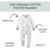 imageHonestBaby NonSlip Footed Pajamas OnePiece Sleeper ZipFront Pjs 100 Organic Cotton for Baby BoysJumbo Leaf Sage Sage