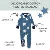 imageHonestBaby NonSlip Footed Pajamas OnePiece Sleeper ZipFront Pjs 100 Organic Cotton for Baby BoysJumbo Star Blue