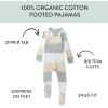 imageHonestBaby NonSlip Footed Pajamas OnePiece Sleeper ZipFront Pjs 100 Organic Cotton for Baby BoysJumbo Stripe Natural
