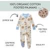 imageHonestBaby NonSlip Footed Pajamas OnePiece Sleeper ZipFront Pjs 100 Organic Cotton for Baby BoysMilk N Cookies