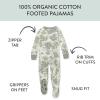 imageHonestBaby NonSlip Footed Pajamas OnePiece Sleeper ZipFront Pjs 100 Organic Cotton for Baby BoysPaw Leaves