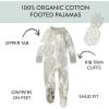imageHonestBaby NonSlip Footed Pajamas OnePiece Sleeper ZipFront Pjs 100 Organic Cotton for Baby BoysPineapple Leaf Ivory