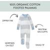 imageHonestBaby NonSlip Footed Pajamas OnePiece Sleeper ZipFront Pjs 100 Organic Cotton for Baby BoysRugby Stripe Light Heather Gray