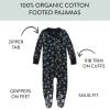imageHonestBaby NonSlip Footed Pajamas OnePiece Sleeper ZipFront Pjs 100 Organic Cotton for Baby BoysTossed SkullsBlack