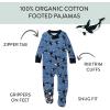 imageHonestBaby NonSlip Footed Pajamas OnePiece Sleeper ZipFront Pjs 100 Organic Cotton for Baby BoysWhales