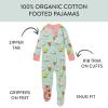 imageHonestBaby Unisex Baby Celebration NonSlip Footed Pajamas OnePiece Sleeper ZipFront Pjs 100 Organic CottonBakery Bunnies