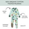 imageHonestBaby Unisex Baby Celebration NonSlip Footed Pajamas OnePiece Sleeper ZipFront Pjs 100 Organic CottonDino Mite Athlete Eggs