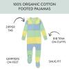 imageHonestBaby Unisex Baby Celebration NonSlip Footed Pajamas OnePiece Sleeper ZipFront Pjs 100 Organic CottonEaster Stripe Blue
