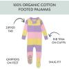 imageHonestBaby Unisex Baby Celebration NonSlip Footed Pajamas OnePiece Sleeper ZipFront Pjs 100 Organic CottonEaster Stripe Pink