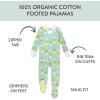 imageHonestBaby Unisex Baby Celebration NonSlip Footed Pajamas OnePiece Sleeper ZipFront Pjs 100 Organic CottonHatch Mint