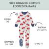 imageHonestBaby Unisex Baby Celebration NonSlip Footed Pajamas OnePiece Sleeper ZipFront Pjs 100 Organic CottonSkating Sweeties