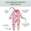 imageHonestBaby Unisex Baby Celebration Sleep ampamp Play Footed OnePiece Pajama Sleeper 100 Organic CottonCherry Crush
