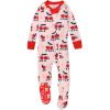 imageHonestBaby Baby Girls Celebration NonSlip Footed Pajamas OnePiece Sleeper ZipFront Pjs 100 Organic CottonCherry Crush