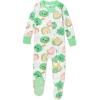 imageHonestBaby Baby Girls Celebration NonSlip Footed Pajamas OnePiece Sleeper ZipFront Pjs 100 Organic CottonShamrock Sweetness
