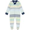 imageHonestBaby NonSlip Footed Pajamas OnePiece Sleeper ZipFront Pjs 100 Organic Cotton for Baby BoysRainbow Stripe Blues