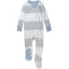 imageHonestBaby NonSlip Footed Pajamas OnePiece Sleeper ZipFront Pjs 100 Organic Cotton for Baby BoysRugby Stripe Light Heather Gray