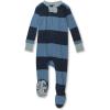 imageHonestBaby NonSlip Footed Pajamas OnePiece Sleeper ZipFront Pjs 100 Organic Cotton for Baby BoysRugby Stripe Navy