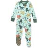 imageHonestBaby Unisex Baby Celebration NonSlip Footed Pajamas OnePiece Sleeper ZipFront Pjs 100 Organic CottonDino Mite Athlete Eggs