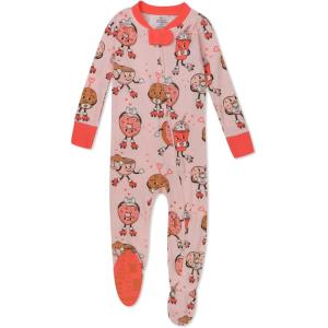 imageHonestBaby Baby Girls Celebration NonSlip Footed Pajamas OnePiece Sleeper ZipFront Pjs 100 Organic CottonWheelie Sweeties