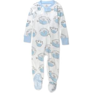 imageHonestBaby NonSlip Footed Pajamas OnePiece Sleeper ZipFront Pjs 100 Organic Cotton for Baby BoysBlow Fish