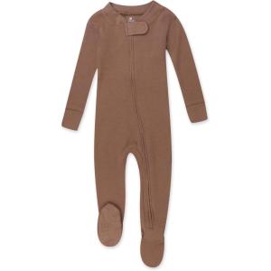 imageHonestBaby NonSlip Footed Pajamas OnePiece Sleeper ZipFront Pjs 100 Organic Cotton for Baby BoysBrown