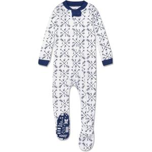 imageHonestBaby NonSlip Footed Pajamas OnePiece Sleeper ZipFront Pjs 100 Organic Cotton for Baby BoysCompass